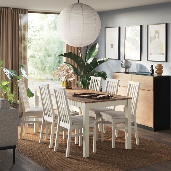 [IKEA/イケア/通販]ALHULT オールフルト / ALHULT オールフルト テーブル＆チェア6脚, ベージュ/ブラウン/カブ―サライトベージュ ベージュ, 170x80 cm[8](a)(19611623)