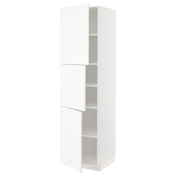 [IKEA/イケア/通信販売]METOD メトード 御機嫌押し込み 棚板/扉3枚付き添い人, 白いこと エンコーピング/白いこと 肌理調, 60x60x220 糎[9](a)(69474058)