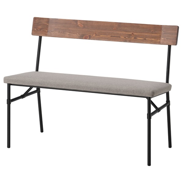 [IKEA/イケア/通販]GROTAN グロートーン ベンチ 背もたれ付き, ティッブレビ ダークベージュ[G](a)(30621121)