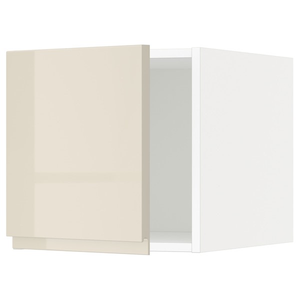 [IKEA/イケア/通販]METOD メトード トップキャビネット, ホワイト/ヴォックストルプ ハイグロスライトベージュ, 40x60x40 cm[3](a)(49449461)