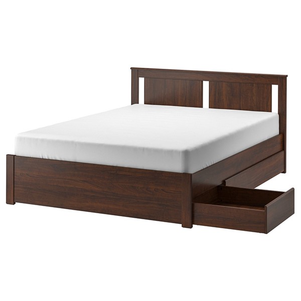 [IKEA/イケア/通信販売]SONGESAND ソンゲサンド 臥榻屋台骨 納めるボックス席4個付き添い人, 赤銅色/リルヘラン, 140x200 糎[7](a)(09619304) その他-ベッド