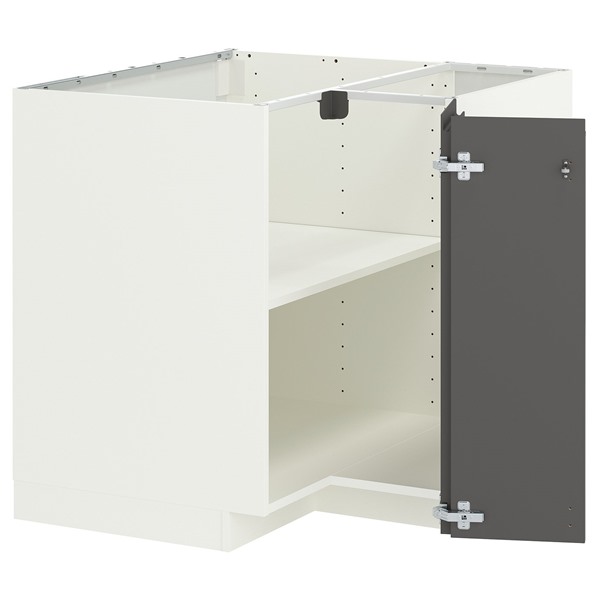 [IKEA/イケア/通信販売]METOD メトード 隅っこ軍事基地押し入れ 棚板付き添い人, 白いこと/ヴォックストルプ 暗然たる薄墨色, 88x88x80 珊[4](a)(79584834)