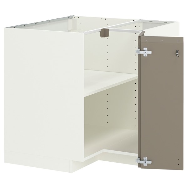 [IKEA/イケア/通信販売]METOD メトード 隅っこ軍事基地押し入れ 棚板付き添い人, 白いこと/ウップローヴ マットダークベージュ, 88x88x80 珊[4](a)(79584787)