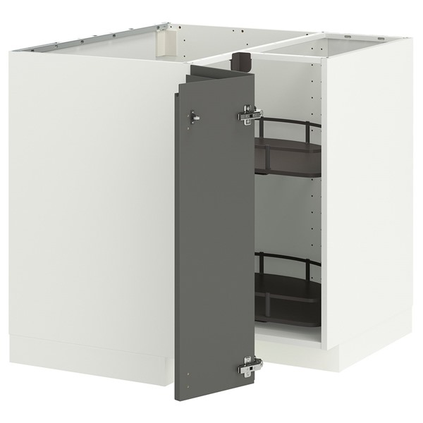 [IKEA/イケア/通信販売]METOD メトード 端っこ軍事基地押し込み 回転させる式納める付き添い人, 白いこと/ヴォックストルプ 靉靆たる薄墨色, 88x88x80 糎[4](a)(89584678)