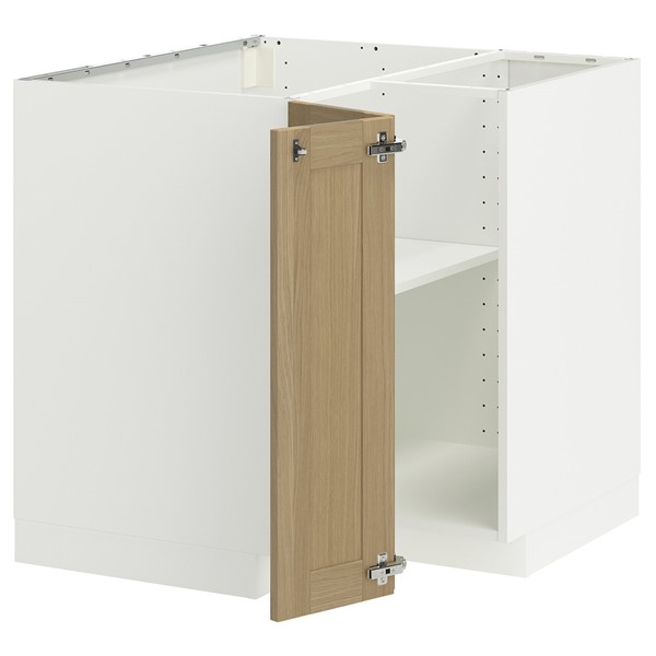[IKEA/イケア/通信販売]METOD メトード 隅っこ軍事基地押し入れ 棚板付き添い人, 白いこと/ヴェードハムン オーク材, 88x88x80 珊[4](a)(79584792)