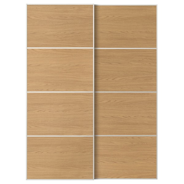 [IKEA/イケア/通販]MEHAMN メーハムン 引き戸 2枚組, ホワイト/両面仕様 オーク調, 150x201 cm[3](a)(29609158)｜WEBYセレクション　店