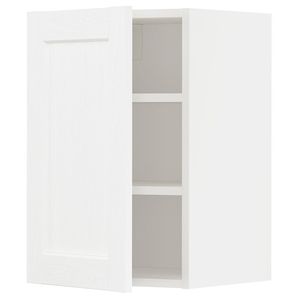 [IKEA/イケア/通販]METOD メトード ウォールキャビネット 棚板付き, ホワイト エンコーピング/ホワイト 木目調, 40x37x60 cm[4](a)(09473976)