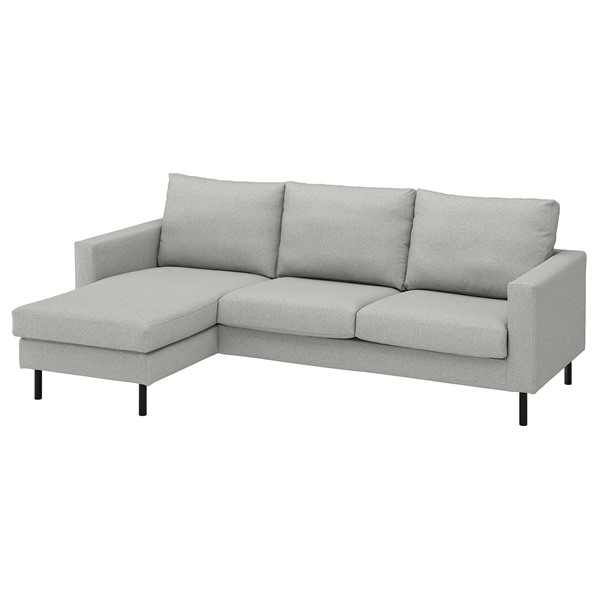 [IKEA/イケア/通販]SALTSJOBADEN サルトショバーデン 3人掛けソファ 寝椅子付き, トネルード グレー[6](a)(99622613)