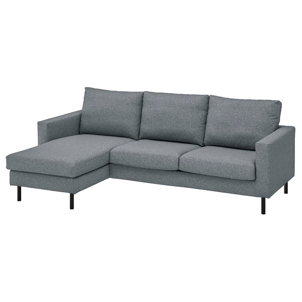 [IKEA/イケア/通信販売]SALTSJOBADEN サルトショバーデン 3人掛け長いす 寝腰掛け付き添い人, グンナレド ミディアムグレー[6](a)(39622593)