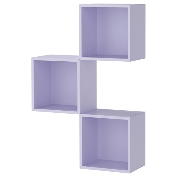 [IKEA/イケア/通販]EKET エーケト 壁取り付け式キャビネットコンビネーション, ペールライラック, 70x25x105 cm[6](a)(39602081)