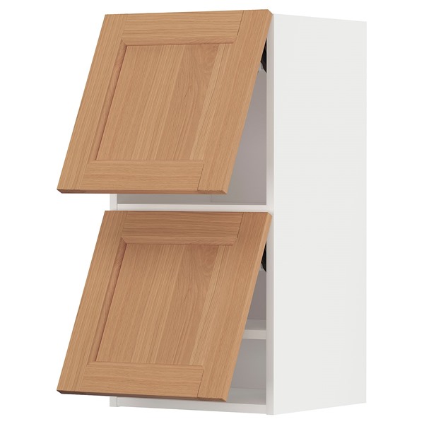 [IKEA/イケア/通信販売]METOD メトード ウォール押し入れ 横型 扉2枚付き添い人, 白いこと/ヴェードハムン オーク材, 40x37x80 珊[6](a)(39438444)