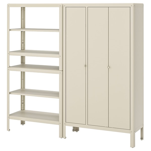[IKEA/イケア/通信販売]KOLBJORN コールビョーン シェルフユニット 押し入れ付き添い人, ベージュ/屋外用 室内, 171x37x161 珊[4](a)(59621494)