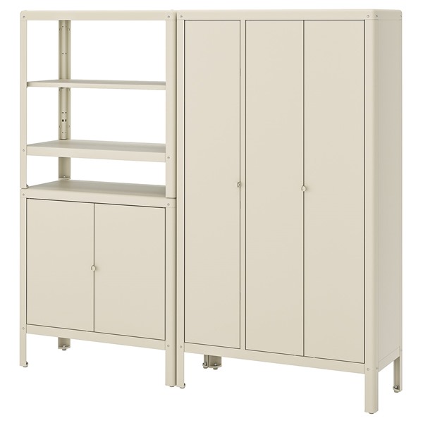 [IKEA/イケア/通信販売]KOLBJORN コールビョーン シェルフユニット 押し込み2付き添い人, ベージュ/屋外用 室内, 171x37x161 糎[4](a)(79621493)
