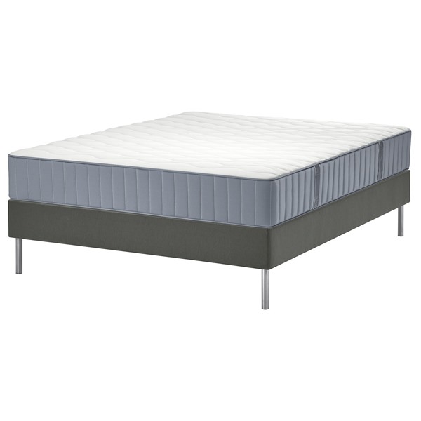 [IKEA/イケア/通販]LYNGOR リンゴール すのこベッド マットレス付き, ヴォーグストランダ ふつう/ライトブルー ダークグレー, 120x200 cm[5](a)(49615035)