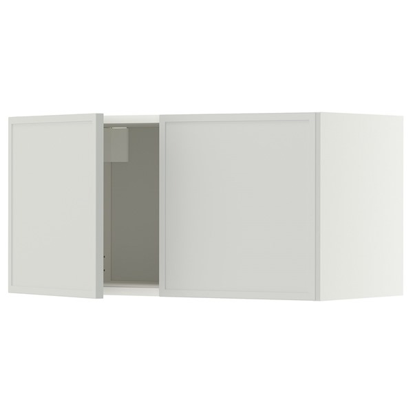 [IKEA/イケア/通販]METOD メトード ウォールキャビネット 扉2枚付き, ホワイト/アスプウッデン ライトグレー, 80x37x40 cm[5](a)(99606284)