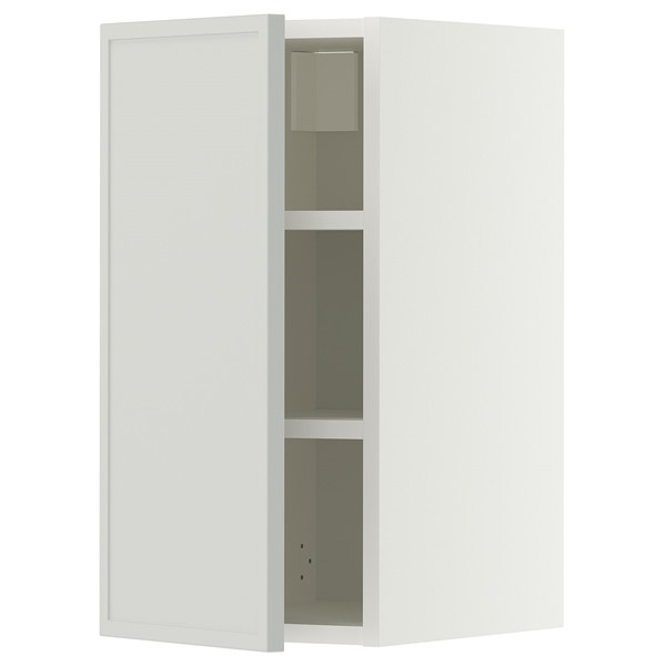 [IKEA/イケア/通販]METOD メトード ウォールキャビネット 棚板付き, ホワイト/アスプウッデン ライトグレー, 30x37x60 cm[4](a)(39605862)