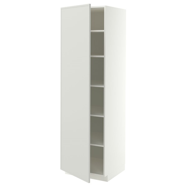 [IKEA/イケア/通信販売]METOD メトード 御機嫌押し込み 棚板付き添い人, 白いこと/アスプウッデン ともし火薄墨色, 60x60x200 糎[6](a)(79606100)