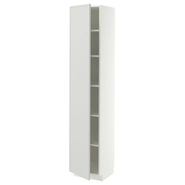 [IKEA/イケア/通信販売]METOD メトード 御機嫌押し込み 棚板付き添い人, 白いこと/アスプウッデン ともし火薄墨色, 40x41x200 糎[6](a)(79604568)