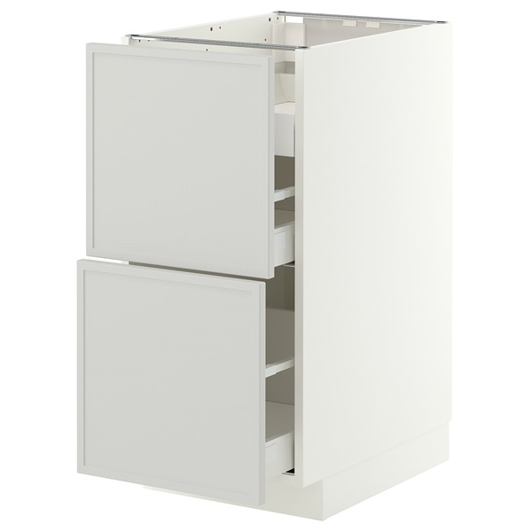 [IKEA/イケア/通信販売]METOD メトード / MAXIMERA マキシメーラ 軍事基地押し入れ コンロ用/抽き出し向こう正面2枚/抽き出し3個, 白いこと/アスプウッデン 点火装置薄墨色, 40x60x80 珊[7](a)(19605561)
