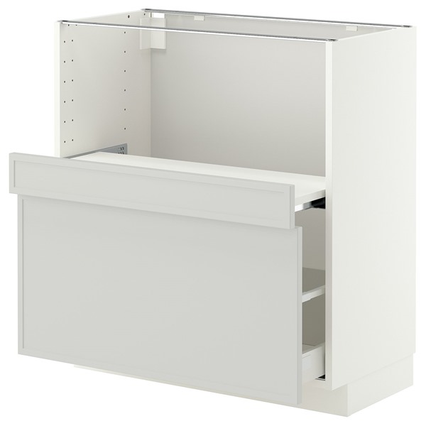 [IKEA/イケア/通信販売]METOD メトード / MAXIMERA マキシメーラ 軍事基地押し入れ 抽き出し式シェルフ/抽き出し付き添い人, 白いこと/アスプウッデン 点火装置薄墨色, 80x41x80 糎[5](a)(69604578)