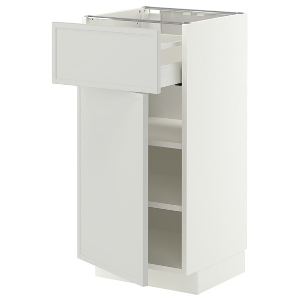 [IKEA/イケア/通販]METOD メトード / MAXIMERA マキシメーラ ベースキャビネット 引き出し/扉付き, ホワイト/アスプウッデン ライトグレー, 40x41x80 cm[6](a)(89605671)