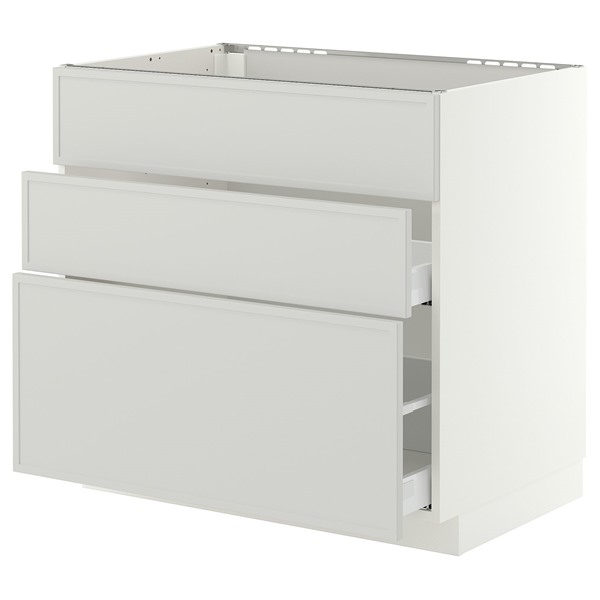 [IKEA/イケア/通信販売]METOD メトード / MAXIMERA マキシメーラ 軍事基地押し入れ シンク用+抽き出し向こう正面3枚/抽き出し2個, 白いこと/アスプウッデン 点火装置薄墨色, 90x60x80 糎[7](a)(89606190)