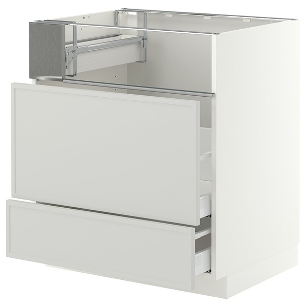 [IKEA/イケア/通信販売]METOD メトード / MAXIMERA マキシメーラ 軍事基地押し入れ コンロ/フィッシュグリル/抽き出し2個, 白いこと/アスプウッデン 点火装置薄墨色, 75x60x80 糎[7](a)(89606473)