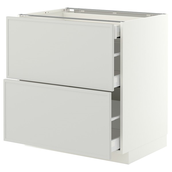 [IKEA/イケア/通信販売]METOD メトード / MAXIMERA マキシメーラ 軍事基地押し込み 抽き出し向こう正面2/抽き出し3, 白いこと/アスプウッデン ともし火薄墨色, 80x60x80 糎[7](a)(89606524)