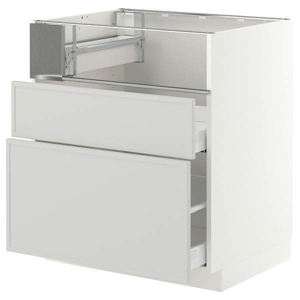 [IKEA/イケア/通信販売]METOD メトード / MAXIMERA マキシメーラ 軍事基地押し入れ コンロ/フィッシュグリル/抽き出し2個, 白いこと/アスプウッデン 点火装置薄墨色, 75x60x80 糎[7](a)(99604421)