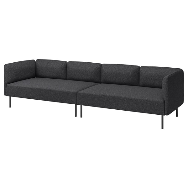 [IKEA/イケア/通信販売]LILLEHEM リレヘム 4人掛けモデュール長椅子, グンナレド/うす暗い薄墨色 金属元素[18](a)(69536037)