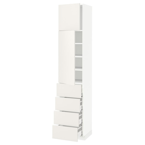 [IKEA/イケア/通信販売]METOD メトード / MAXIMERA マキシメーラ ご機嫌押し入れ 扉2枚/棚板/抽き出し4個付き添い人, 白いこと/ヴェッディンゲ 白いこと, 40x41x200 珊[15](a)(49450845)