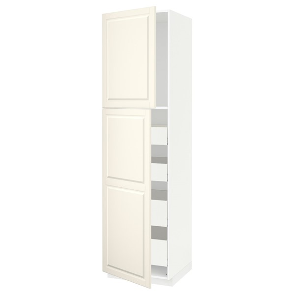 [IKEA/イケア/通信販売]METOD メトード / MAXIMERA マキシメーラ ご機嫌押し入れ 扉2枚/棚板/抽き出し4個付き添い人, 白いこと/ボードビーン 象牙色, 60x60x220 珊[15](a)(99470723)