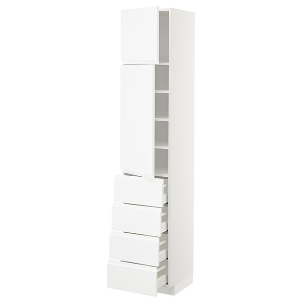 [IKEA/イケア/通販]METOD メトード / MAXIMERA マキシメーラ ハイキャビネット 扉2枚/棚板/引き出し4個付き, ホワイト/ヴォックストルプ ハイグロス/ホワイト, 40x41x200 cm[15](a)(89449181)｜WEBYセレクション　店 61,498円