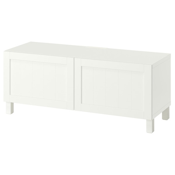 [IKEA/イケア/通販]BESTA ベストー テレビ台 扉付き, ホワイト/ピープマカレ ホワイト, 120x42x48 cm[10](a)(09597571)