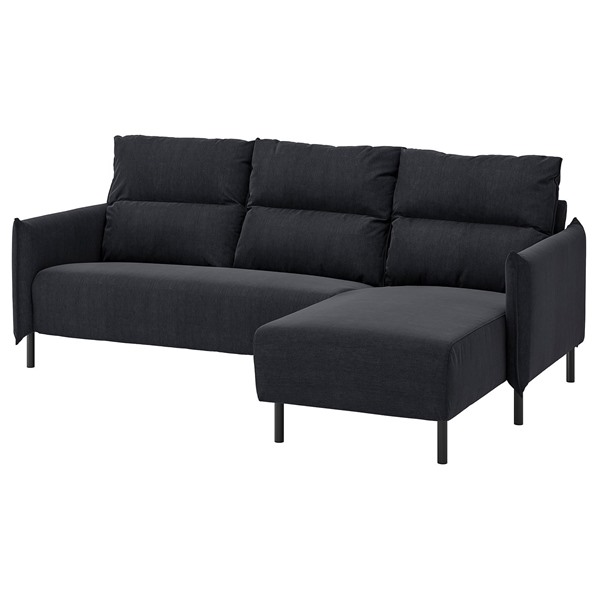 [IKEA/イケア/通信販売]MANNARP マッナルプ 3人掛け寝椅子 寝腰かけ付き添い人, サクセマーラ 黒いこと青色[8](a)(19598674)