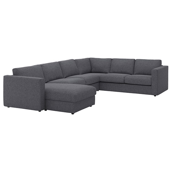 [IKEA/イケア/通信販売]VIMLE ヴィムレ 隅っこ長いす、5人掛け, 寝腰掛け付き添い人/グンナレド ミディアムグレー[12](a)(09399585)