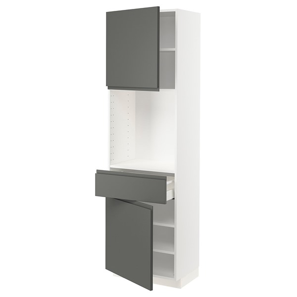 [IKEA/イケア/通信販売]METOD メトード / MAXIMERA マキシメーラ 御機嫌押し込み 扉2枚＋引き出し1個付き添い人, 白いこと/ヴォックストルプ 靉靆たる薄墨色, 60x41x200 糎[9](a)(29452807)