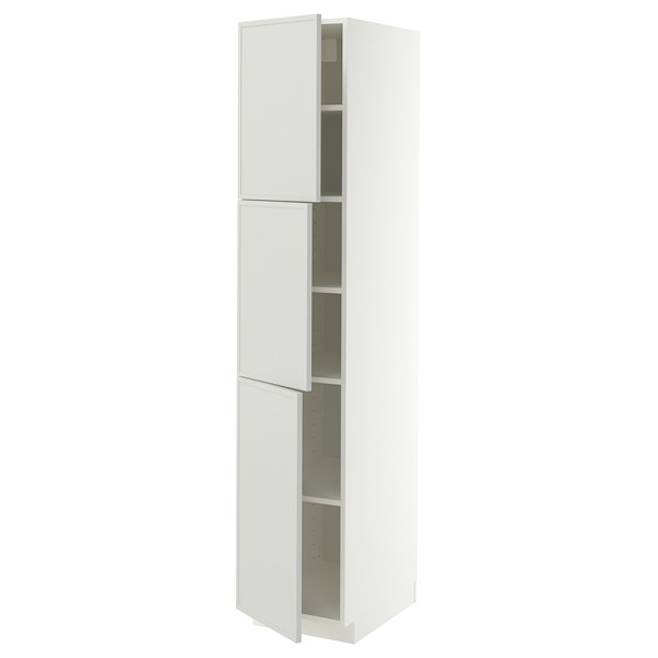 [IKEA/イケア/通信販売]METOD メトード 御機嫌押し入れ 棚板/扉3枚付き添い人, 白いこと/アスプウッデン 点火装置薄墨色, 40x60x200 糎[9](a)(39604872)