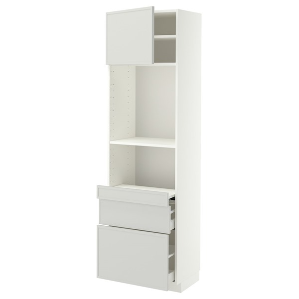[IKEA/イケア/通信販売]METOD メトード / MAXIMERA マキシメーラ 御機嫌押し入れ 抽き出し式シェルフ/抽き出し2個/扉付き添い人, 白いこと/アスプウッデン 点火装置薄墨色, 60x41x200 糎[10](a)(49606521)