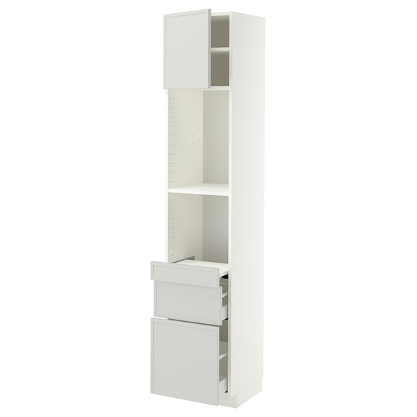 [IKEA/イケア/通信販売]METOD メトード / MAXIMERA マキシメーラ ご機嫌押し入れ 抽き出し式シェルフ/抽き出し2個/扉付き添い人, 白いこと/アスプウッデン 点火装置薄墨色, 40x41x200 珊[10](a)(59605818)