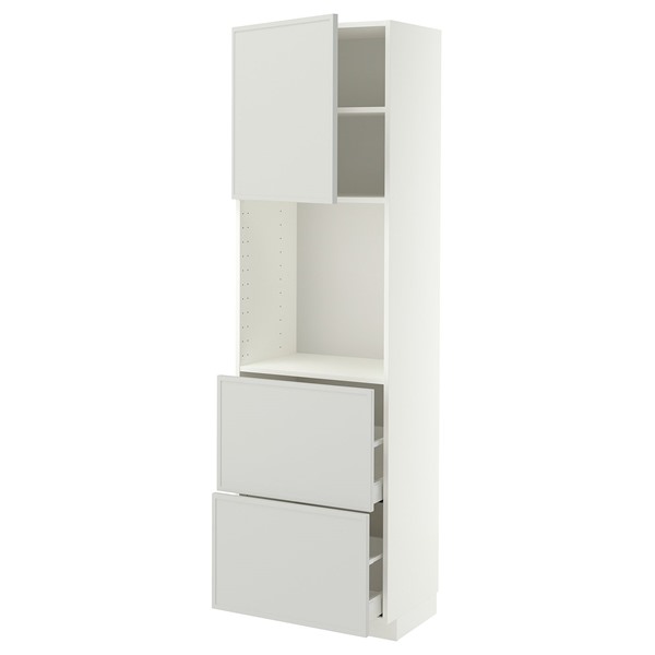 [IKEA/イケア/通信販売]METOD メトード / MAXIMERA マキシメーラ 御機嫌押し込み 棚板/抽き出し2個付き添い人, 白いこと/アスプウッデン ともし火薄墨色, 60x41x200 糎[8](a)(79605619)