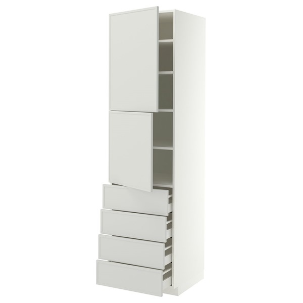 [IKEA/イケア/通信販売]METOD メトード / MAXIMERA マキシメーラ ご機嫌押し入れ 棚板/抽き出し4個/扉2枚付き添い人, 白いこと/アスプウッデン 点火装置薄墨色, 60x60x220 珊[15](a)(79606195)