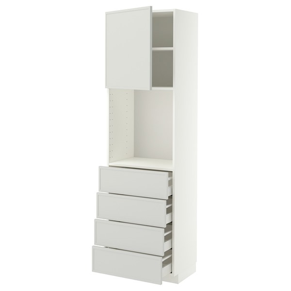 [IKEA/イケア/通販]METOD メトード / MAXIMERA マキシメーラ ハイキャビネット 棚板/引き出し4個付き, ホワイト/アスプウッデン ライトグレー, 60x41x200 cm[12](a)(89606086) 56,350円