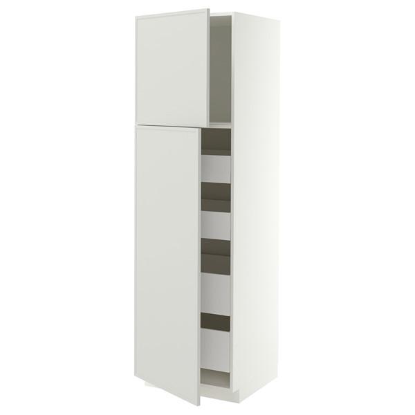 [IKEA/イケア/通信販売]METOD メトード / MAXIMERA マキシメーラ 御機嫌押し込み 扉2枚/棚板/抽き出し4個付き添い人, 白いこと/アスプウッデン ともし火薄墨色, 60x60x200 糎[14](a)(29605004)