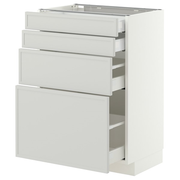 [IKEA/イケア/通信販売]METOD メトード / MAXIMERA マキシメーラ 軍事基地押し入れ 抽き出し向こう正面4枚/抽き出し4個, 白いこと/アスプウッデン 点火装置薄墨色, 60x41x80 珊[8](a)(29605909)