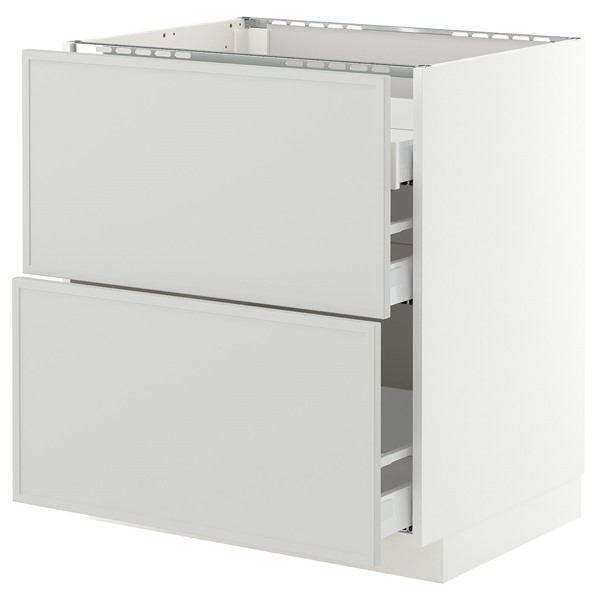 [IKEA/イケア/通信販売]METOD メトード / MAXIMERA マキシメーラ 軍事基地押し込み コンロ用/抽き出し向こう正面2枚/抽き出し3個, 白いこと/アスプウッデン ともし火薄墨色, 75x60x80 糎[8](a)(49604635)