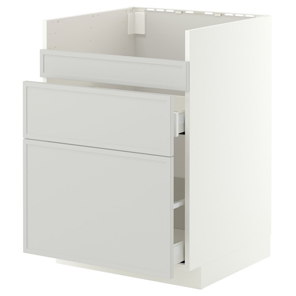 [IKEA/イケア/通信販売]METOD メトード / MAXIMERA マキシメーラ 軍事基地押し入れ ハーヴセン シンク用/引出前部3/抽き出し2, 白いこと/アスプウッデン 点火装置薄墨色, 60x60x80 珊[9](a)(19604321)