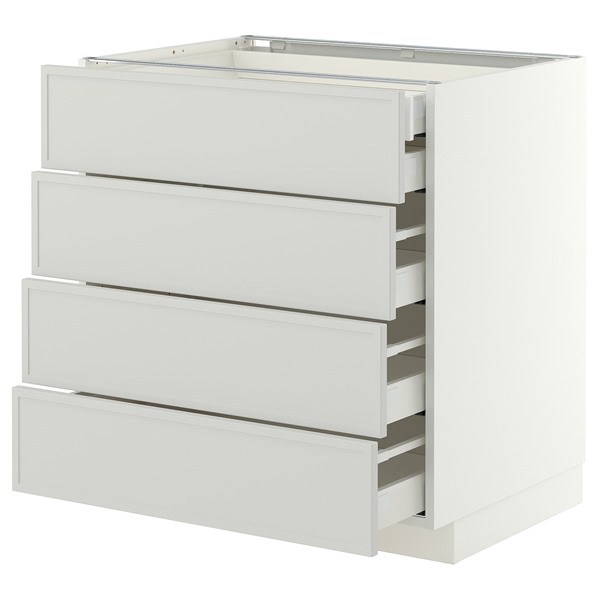 [IKEA/イケア/通信販売]METOD メトード / MAXIMERA マキシメーラ 軍事基地押し込み 抽き出し向こう正面4/引き出し低2/抽き出し中3, 白いこと/アスプウッデン ともし火薄墨色, 80x60x80 糎[11](a)(29604622)
