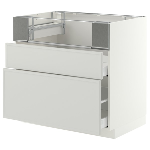 [IKEA/イケア/通信販売]METOD メトード / MAXIMERA マキシメーラ 軍事基地押し込み コンロ/フィッシュグリル/抽き出し2個, 白いこと/アスプウッデン ともし火薄墨色, 90x60x80 糎[8](a)(99606217)