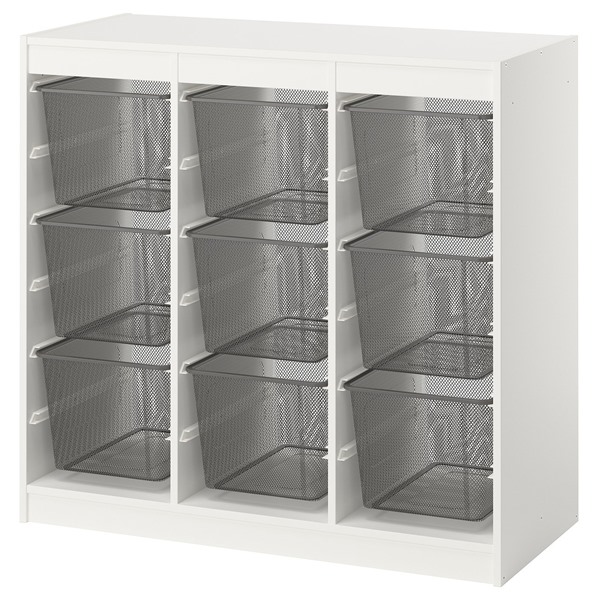 [IKEA/イケア/通販]TROFAST トロファスト 収納コンビネーション, ルームディバイダ―/ホワイト ダークグレー, 99x44x95 cm[11](a)(59613130)